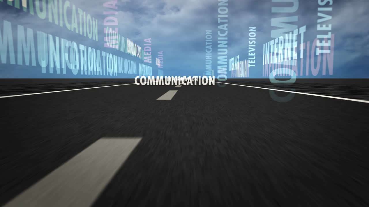 Speed flight communication text on road loop