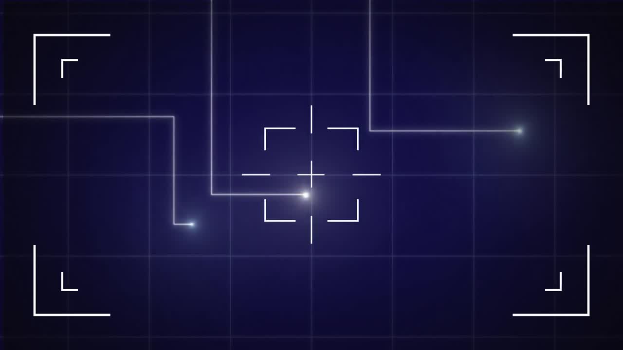 사각형 범위와 움직이는 빛의 경로를 보여주는 인터페이스의 애니메이션