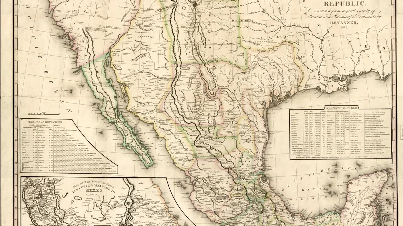 mapa oficial de méxico en 1824