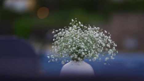 Pequeño-Jarrón-De-Cerámica-Blanca-Con-Flores-De-Gypsophila