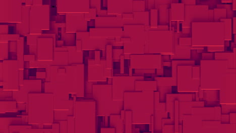 animación de formas rojas digitales que se mueven sobre un fondo negro.