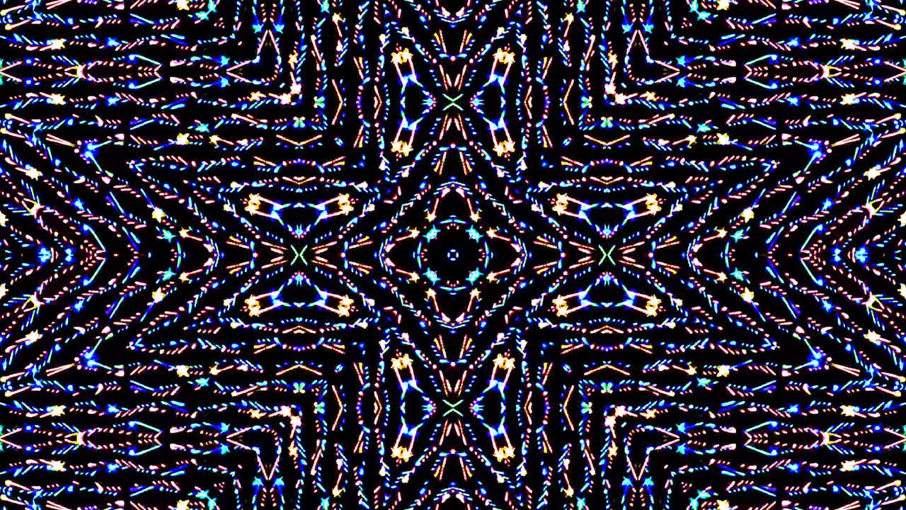 Beautiful abstract kaleidoscope that shines, a radiant light that regulates the subtle movements