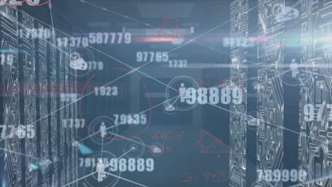 animación de conexiones y números en fondo naval