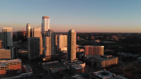 Aerial-Drone-shot-of-Downtown-Austin,-Texas