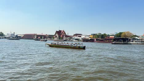 passenger boat chao phraya river cruise day time bangkok thailand