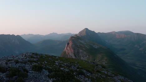 Scenic-Mountain-Peak-Of-Strytinden-In-Norway---aerial-shot