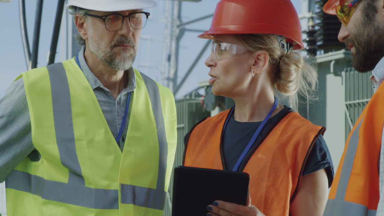 Power Plant Workers Discussing