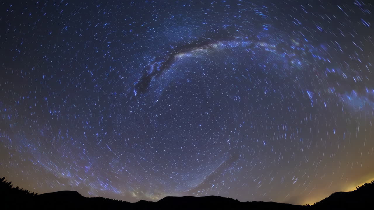 Star Trails and Milky Way over Mountains