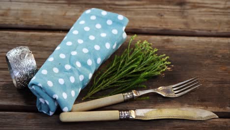 various cutlery on wooden table 4k