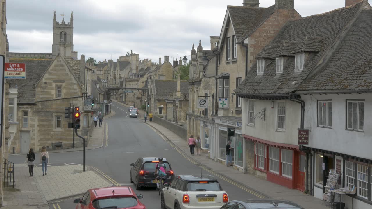 A Charming Street Scene in an English Town