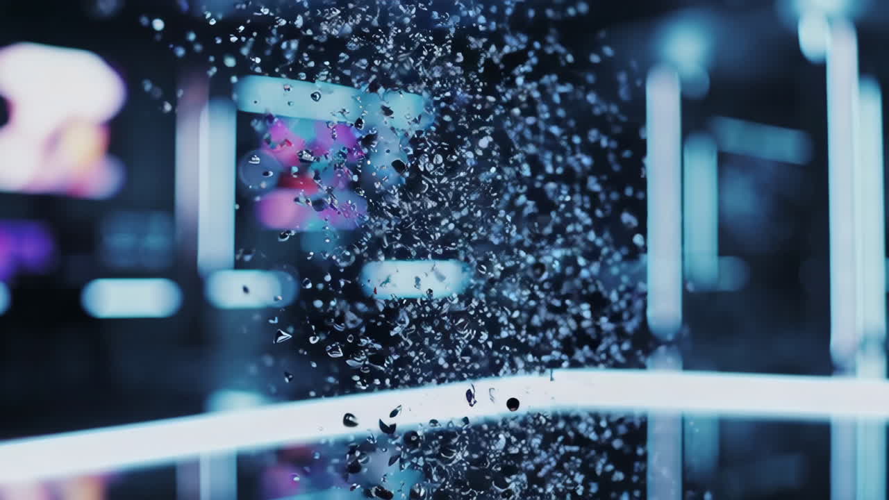 Abstract Water Splash in Futuristic Setting