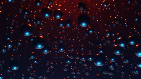 Bunch-of-bubbles-floating-in-the-air-with-red-background.-Infinitely-looped-animation