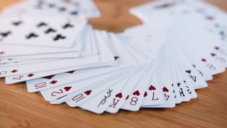 Close-Interior-Static-Shot-of-Joker-in-the-Deck-of-Twisting-Card-on-a-Spinner