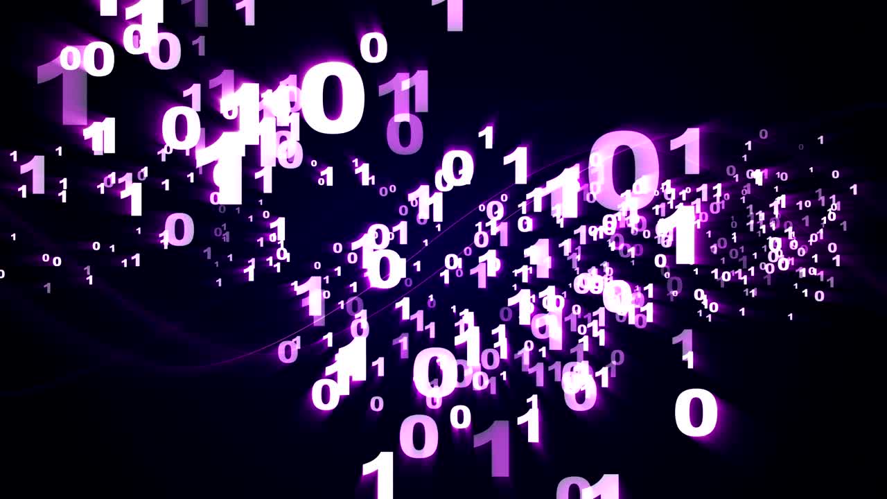 animación de números de código binario