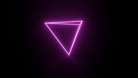 neon glowing pyramid in dark space. seamless loop abstract motion graphic concept scene