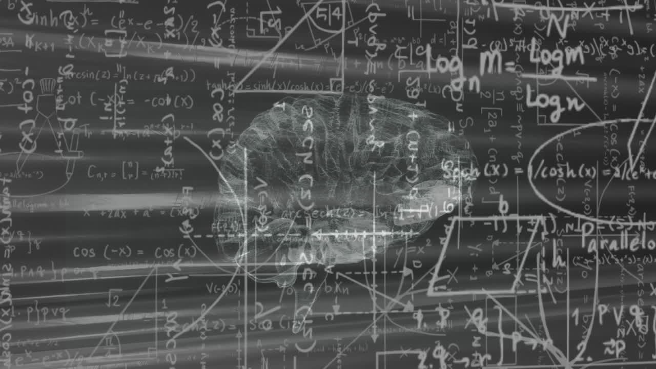 인간 뇌를 통해 수학적 데이터 처리의 애니메이션