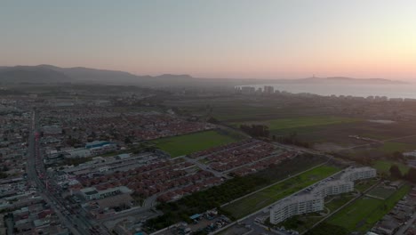 Panoramic-aerial-view-of-La-Serena,-Chile