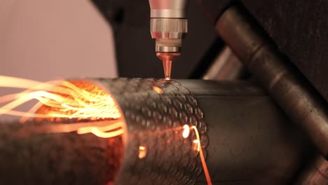 cnc laser cutting of metal, modern industrial technology.