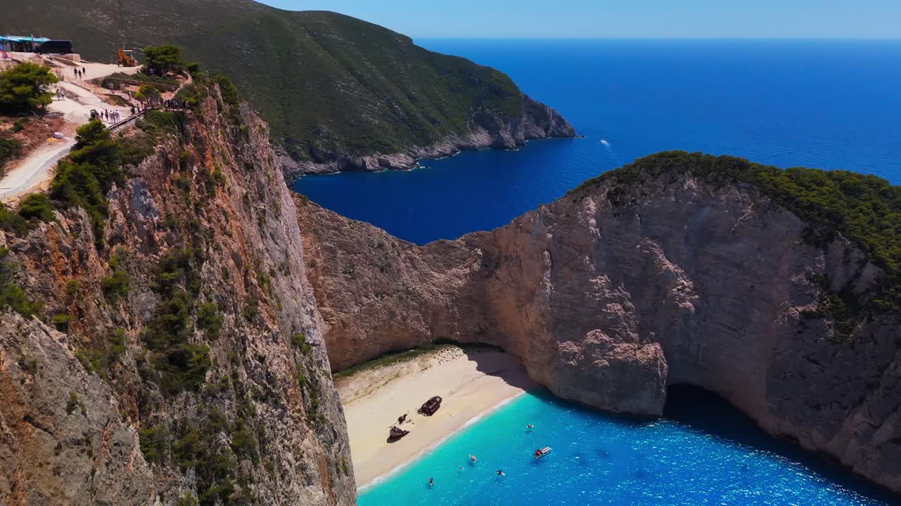 Navagio Beach, also known as Shipwreck Beach, is one of the most breathtaking spots in Greece. Located on the island of Zakynthos, this iconic cove is famous for its turquoise waters. Dji mini 4 pro