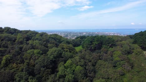 Aerial-Ascending-Reveal-of-the-Entirety-of-Dublin,-Ireland