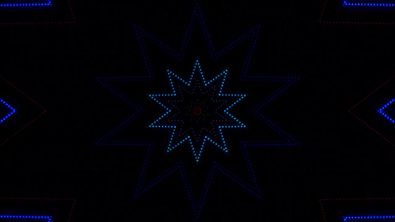 아름답고 추상적인 칼레도스코프, 빛나는 빛, 미묘한 움직임을 조절하는 빛.