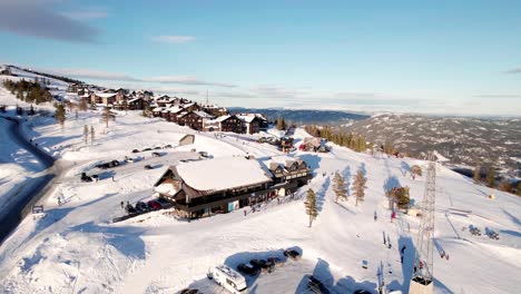 Drone-view-of-the-base-camp-at-the-famous-Norefjell-ski-resort-in-Norway