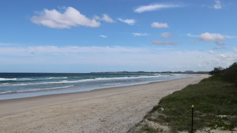 timelapse of a quiet beach and coastal pathway