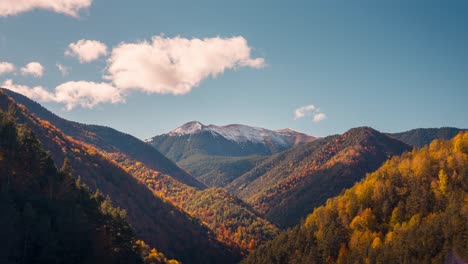 timelapse blue sky morning and cloud in mountain valley during fall autumn season beautiful landscape