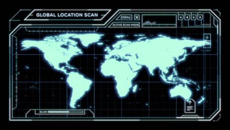 heads up display - holographic interface of an earth scan