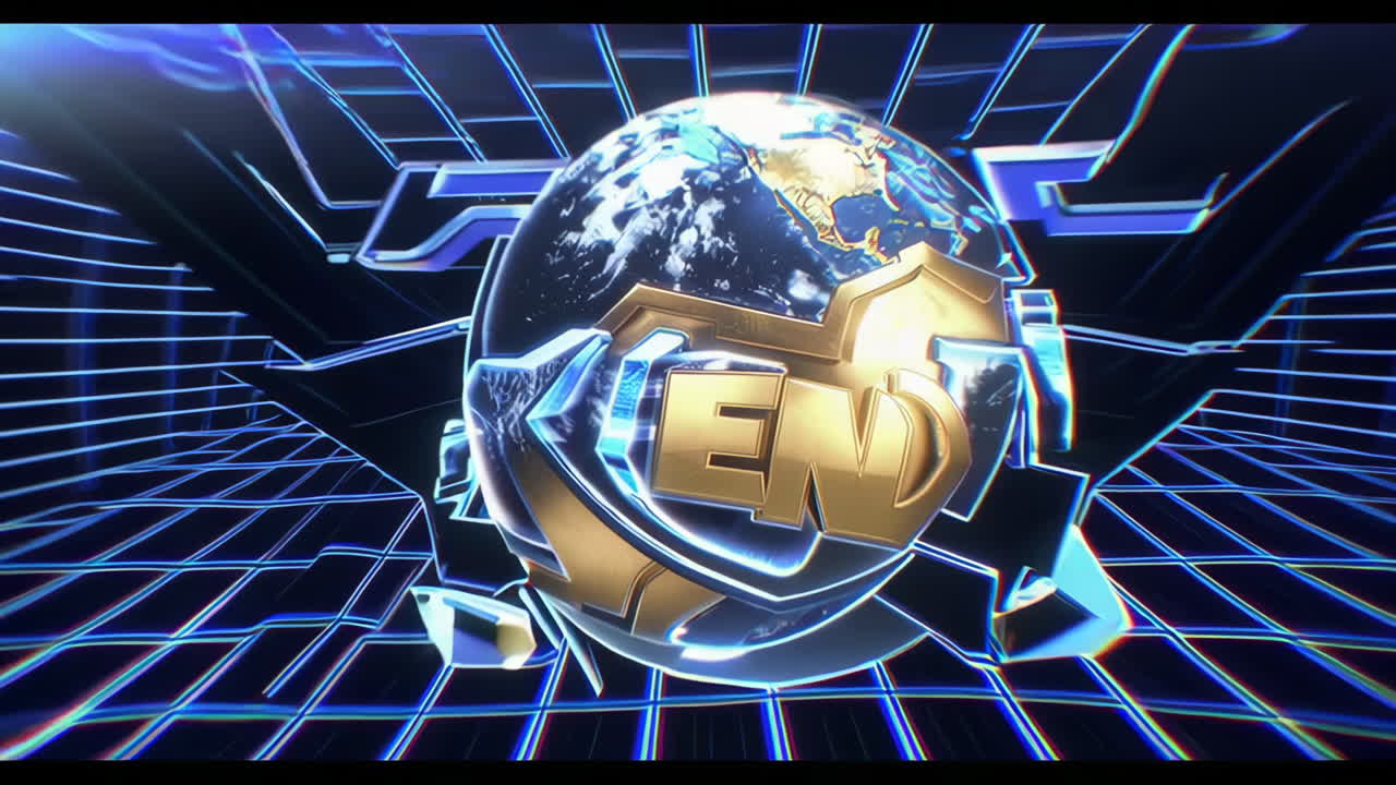 Abstract Black Void and Futuristic Earth Title Card