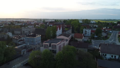 small cozy town during sunset