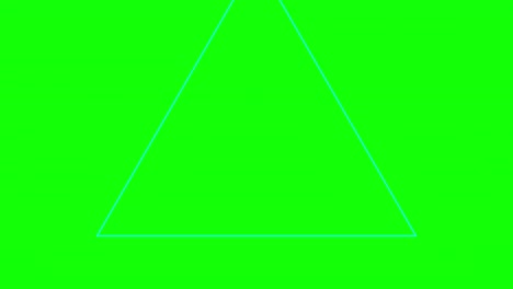 green background and multiple moving triangles, zoom in and out repeatedly