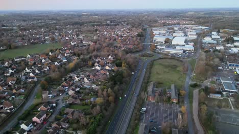 A12-Duel-Carriage-Way-Martlesham-Heath,-Martlesham,-Ipswich-Drohnenaufnahmen