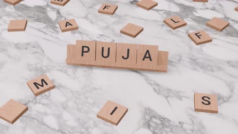 Puja-Wort-Auf-Scrabble