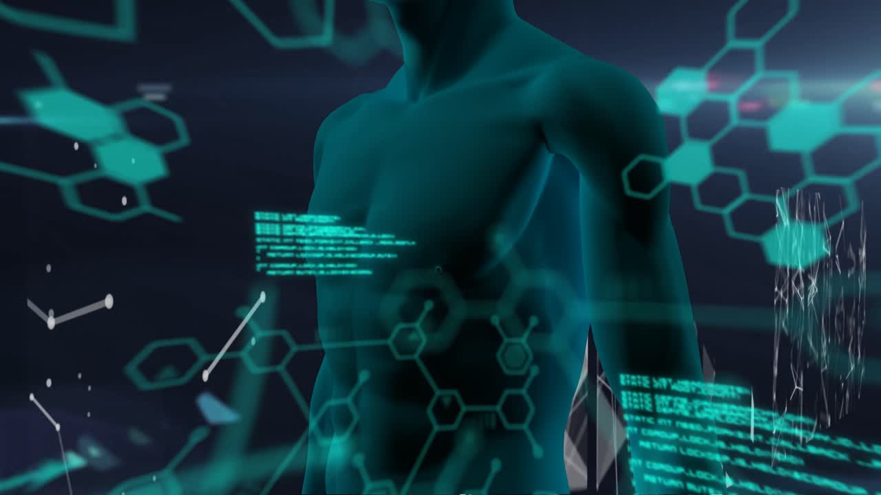 dna 가닥의 애니메이션, 과학적 데이터 처리 및 인체