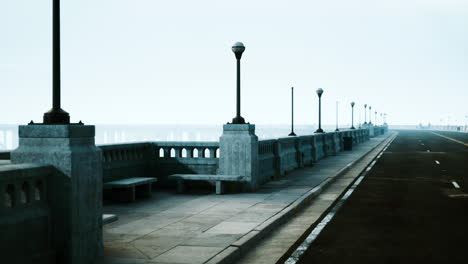 empty bridge with fog