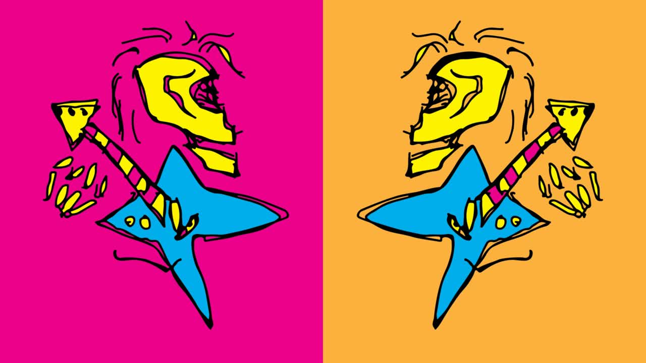 niños dibujando un fondo sin costuras con el tema de la música rock