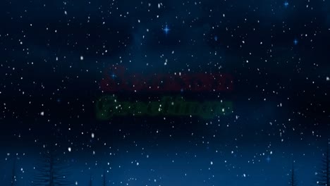 Animation-of-christmas-neon-over-falling-snow