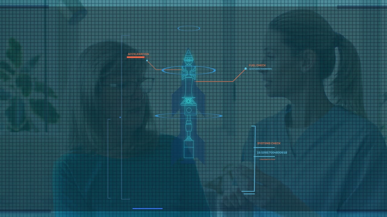 백인 여성 의사와 환자에 대한 데이터 처리 애니메이션
