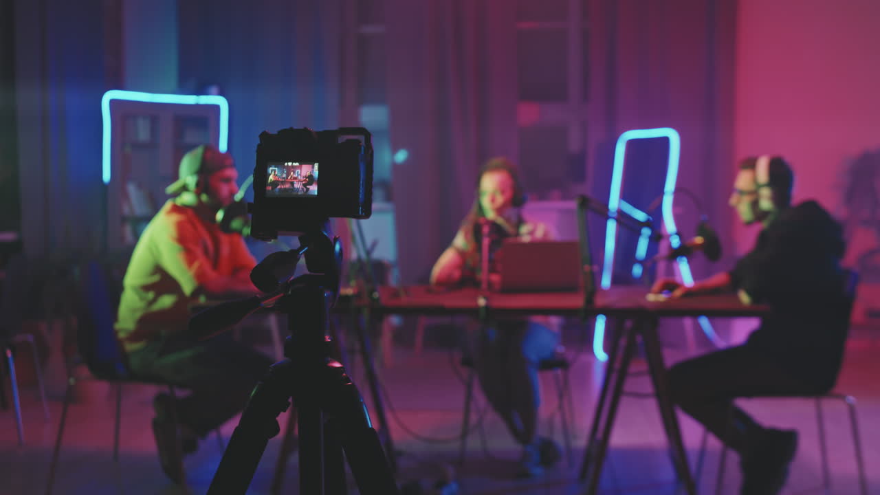 People Filming Online Show