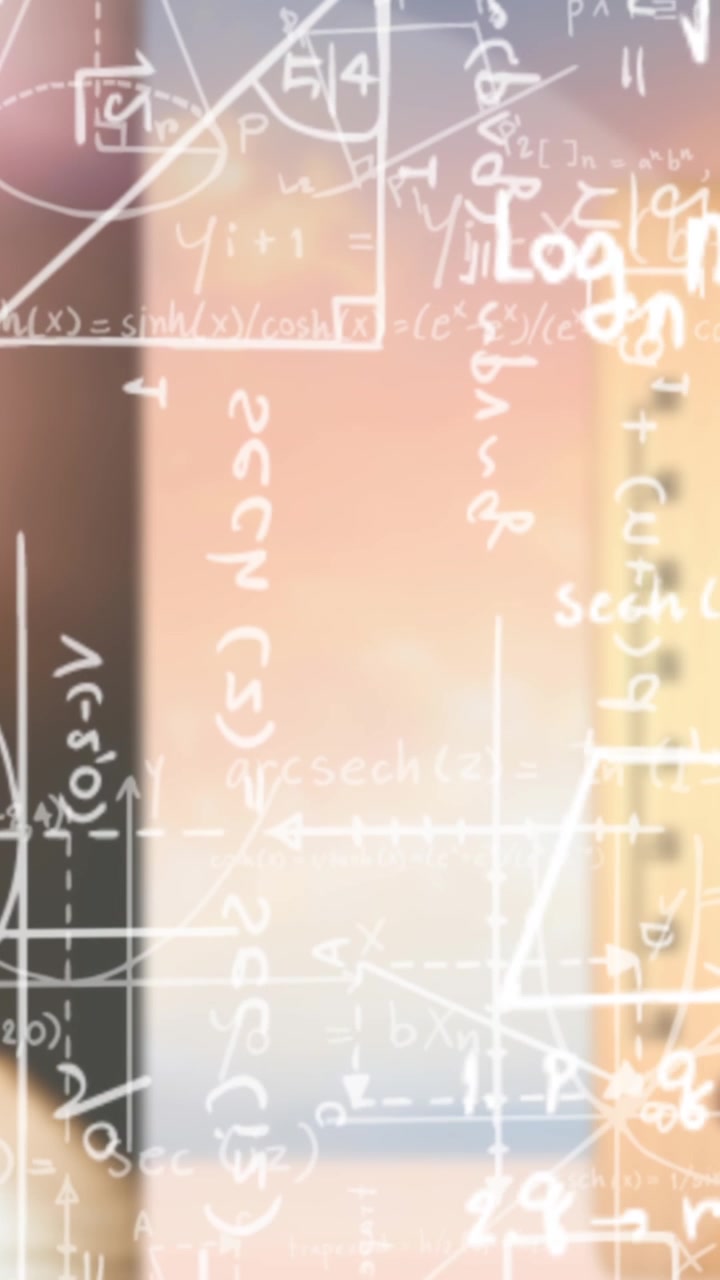 Animazione di equazioni matematiche su termometro e bottiglia.