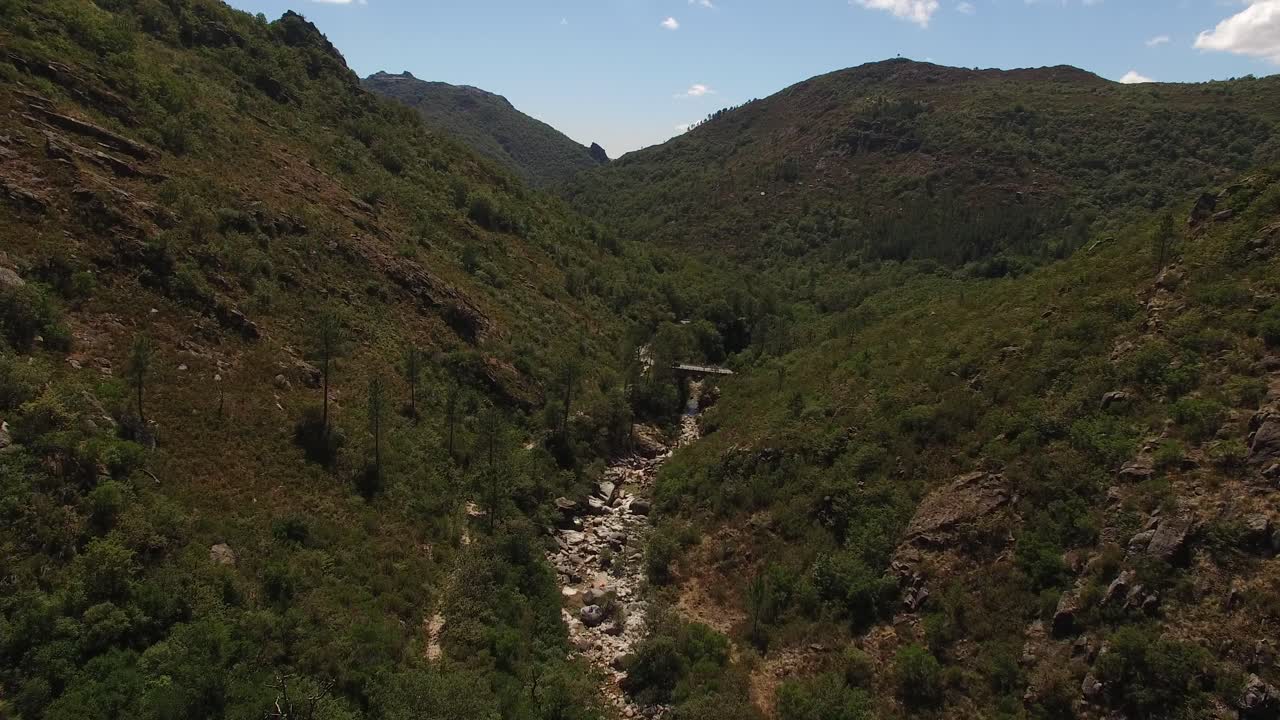 sendero del río en las montañas