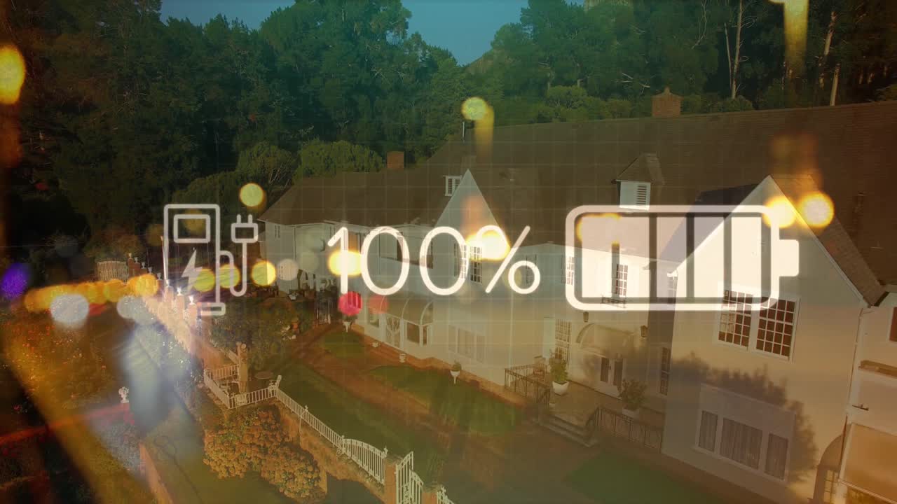 집 위의 생태학 아이콘의 애니메이션