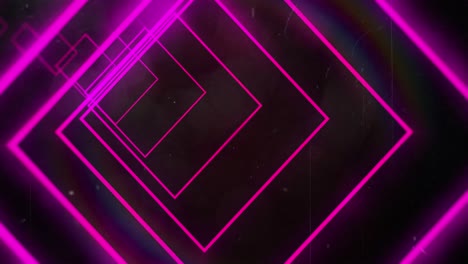 animation of glowing neon pink abstract tunnel with circles moving on black background