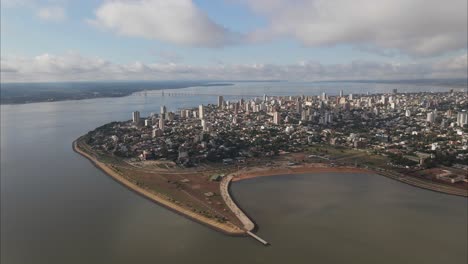 densely populated city, city located near coast sea