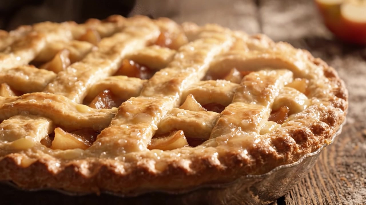 Deliziosa Torta di Mele Fatta in Casa con Crosta Dorata: Un Dessert Perfetto per Ogni Occasione, con Copertura a Griglia e Ingredienti Freschi, Immortalata in Due Splendide Inquadrature