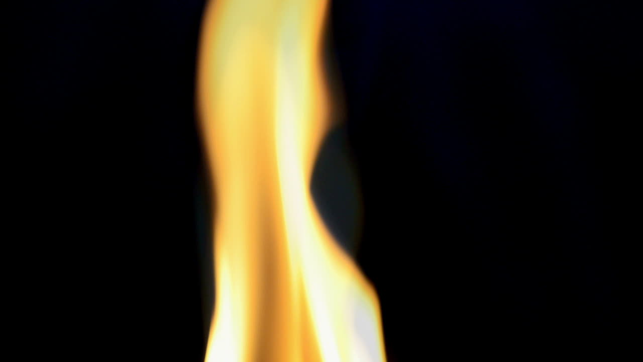 Flame on a black background. Slow Motion