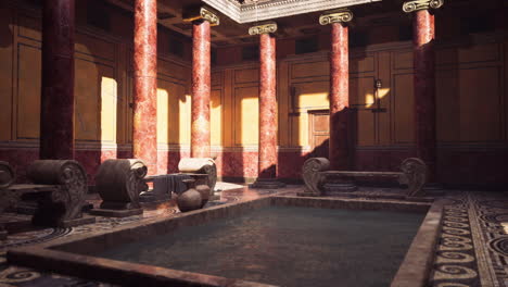 ancient roman bathhouse interior with intricate design and details