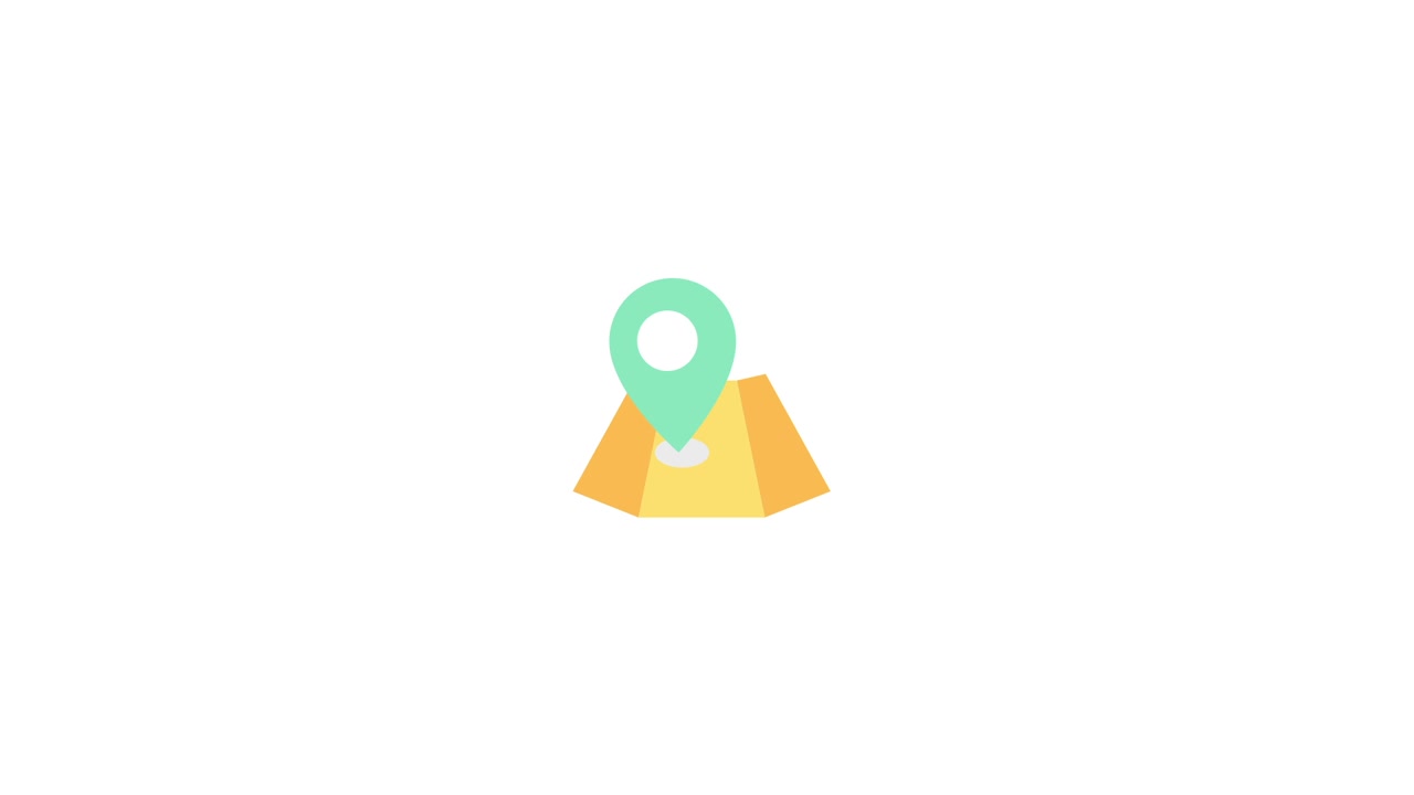 Animated Location Pin Bouncing on a Stylized Map Icon