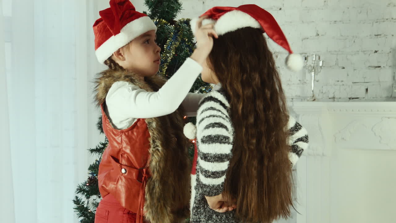 Girls celebrating Christmas
